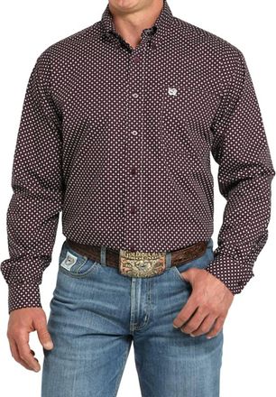 Cinch Mens Print Classic Button Down Shirt In Purple/multi