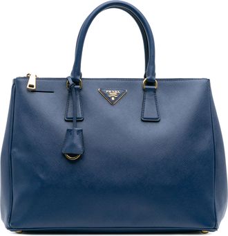 Prada Pre-owned Womens Galleria Top Handle Saffiano Leather - Dark Blue - One Size