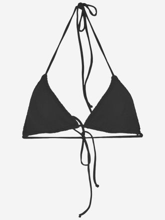 MC2 Saint Barth Ruched Stretch Nylon Bikini Top - Black