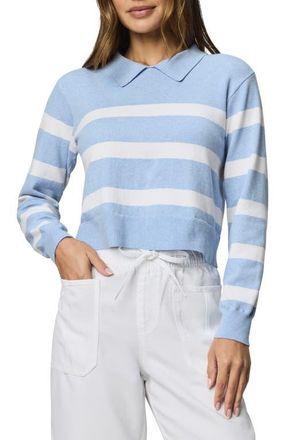 Splendid Phoebe Stripe Polo Sweater in Sea Breeze Blue/White at Nordstrom, Size X-Small