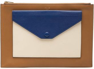 Celine Pre-owned Celine Tricolor Leather Pocket Envelope Zip Clutch Ladies WRPYODF76ZXM2HZH