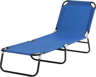 OUTSUNNY Tumbona plegable 188x56x28 cm azul
