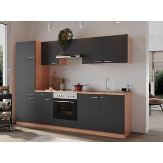 Respekta Cucina blocco cucina blocco vuoto cucina componibile faggio grigio Gerda 270 cm Respecta