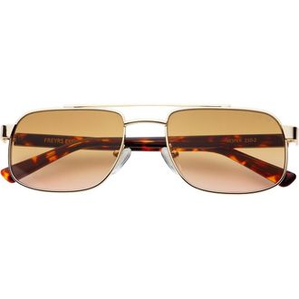 Freyrs Eyewear Vesper Aviator Sunglasses in Gold /Brown Pink at Nordstrom