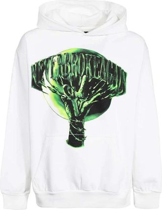 Vlone Bedrukte hoodie - Heren - Hoodies - Wit - L - Katoen - Hoodies & sweatvesten
