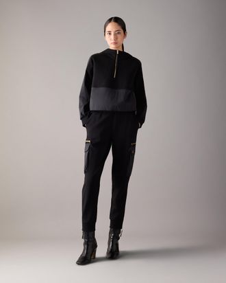 Moose Knuckles Womens Gold Series Mixed Media Hoodie In Neoprene