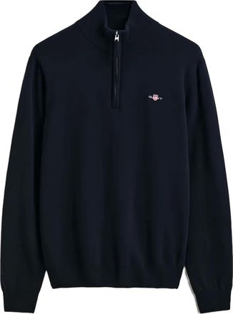 GANT half zip lambswool sweater - Blauw
