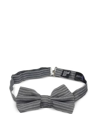 Emporio Armani striped cotton bow tie - Grey