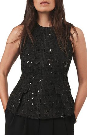 Mint Velvet Embellished Backless Waistcoat in Black at Nordstrom, Size 14