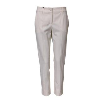 Dolce & Gabbana Slim-fit Trousers, female, White, 2XS, White Wool Tapered Trouser Trousers