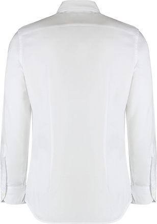 Slowear Mens Pique Cotton Long-Sleeved Shirt Optical White