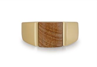 LuvMyJewelry Wood Jasper Sterling Silver Men Signet Ring