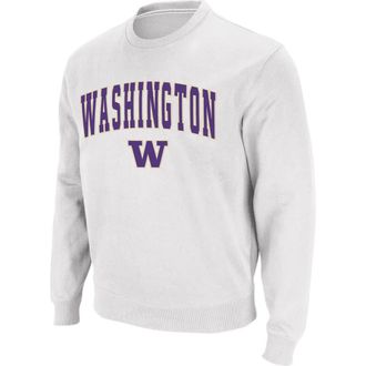 Colosseum Mens Colosseum White Washington Huskies Arch & Logo Crew Neck Sweatshirt at Nordstrom, Size Xxx-Large