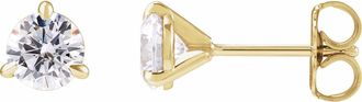 Diamond2Deal 14K Gold 1 Lab-Grown Diamond Cocktail Stud Earrings Clarity SI, Color G-H
