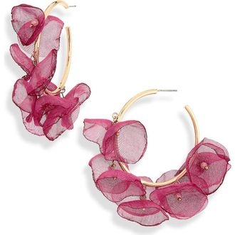 Natasha Petal Hoop Earrings in Fuchsia at Nordstrom Rack