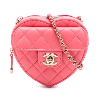 Chanel Pink Mini Lambskin CC in Love Heart Crossbody