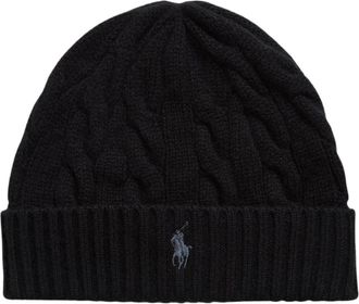 Polo Ralph Lauren Gorro de punto trenzado de lana y cachemira - Accessories - Hombre - Negro - ONE SIZE