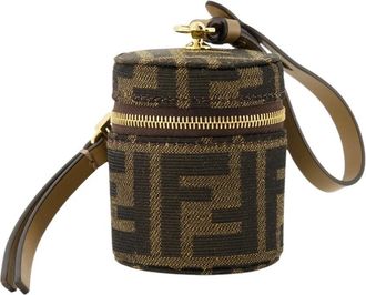 Fendi Baguette Coin Holder - Dames - Mini tas - Bruin - ONE Size - Katoen - Tassen