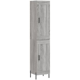 vidaXL Aparador Alto Madera Contrachapada Gris Sonoma 34,5x34x180 Cm Vidaxl