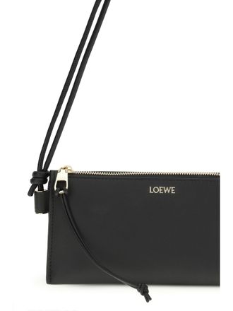 Loewe Womens Clutch Bag Joya Black Calfskin Calf Leather Shoulder