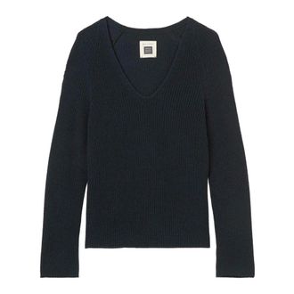 Marc O'Polo V-neck Truien - Dames - V-hals truien - Blauw - S - Katoen - Truien & Vesten