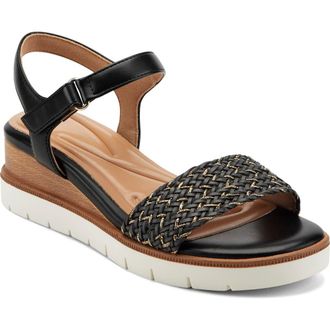 Easy Spirit Edythe Wedge Sandal in Black at Nordstrom, Size 10.5