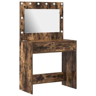 vidaXL Tavolo Da Trucco Con Cassetto Rovere Fum&eacute; 78.5 X 41 X 135 Cm - Vidaxl