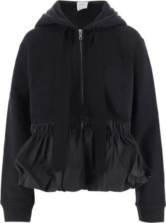 Patou Hoodies & sweatvesten, Dames, Zwart, S, Katoen, Zip-Through Hoodie