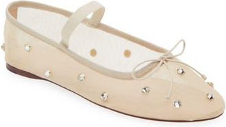 Loeffler Randall Leonie Crystal Embellished Ballet Flat in Carcl at Nordstrom, Size 7
