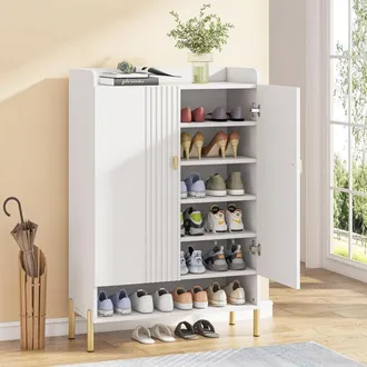 Tribesigns Tribesigns - Scarpiera, moderna scarpiera a 6 livelli con ripiani regolabili, scarpiera in legno autoportante per camera da letto, corridoio