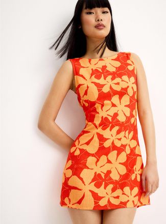 Rhythm Womens Orange flowers linen-blend minidress