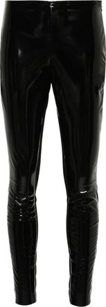 Karl Lagerfeld contrast patent leggings - women - Elastane/Polyurethane/Polyester - S - Black