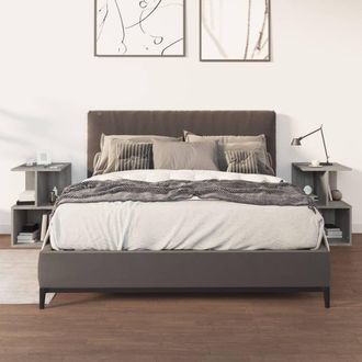 vidaXL Vidaxl - Mesitas Noche 2 Uds Madera Contrachapada Gris Sonoma 35x35x55cm