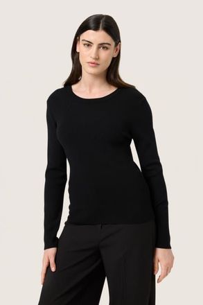 Soaked In Luxury SLSina Round Neck Slim Fit Pullover in Black at Nordstrom, Size X-Large