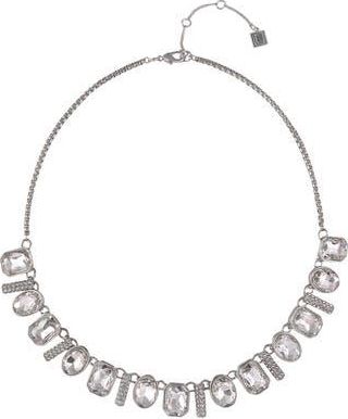Shelli Segal Oval & Square Crystal Necklace in Silver at Nordstrom Rack