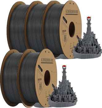 OEM Filamento Para Impresora 3d, 1,75 Mm De Di&aacute;metro, Sin Burbujas, 5 Rollos, Gris
