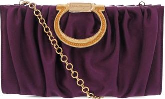 Ferragamo Pre-owned Ferragamo Satin Gancini Clutch with Chain Ladies TI1GC2MD5HJFKWA7