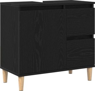 vidaXL Bathroom Cabinet Black Oak 65 x 33 x 60 cm Engineered Wood vidaXL