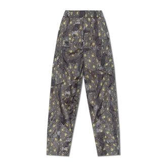 Ganni Wide Trousers, female, Gray, Size: XS Loose-fit Trousers