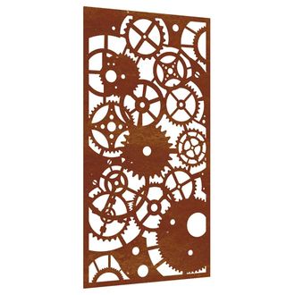 vidaXL Adorno De Pared De Jard&iacute;n Acero Corten Rueda Dentada 105x55 Cm Vidaxl