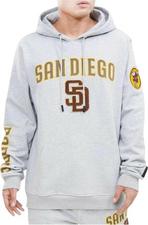 Pro Standard Pro Standard San Diego Padres Stacked Logo Pullover Hoodie in Heather Grey
