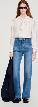 Sandro Silk lavalli&egrave;re shirt