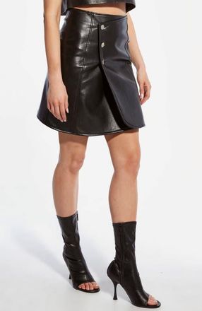 AS by DF Allison Recycled Leather Skirt in Black at Nordstrom, Size Medium