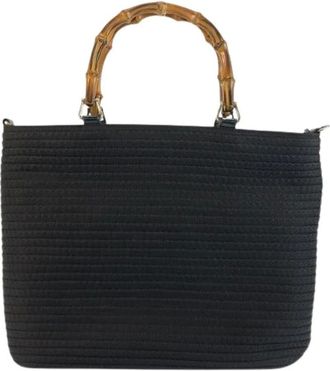 Gucci Borsa a mano Pre-owned in Nylon con Bamboo - - Pre-owned - Donna - Nero - ONE SIZE