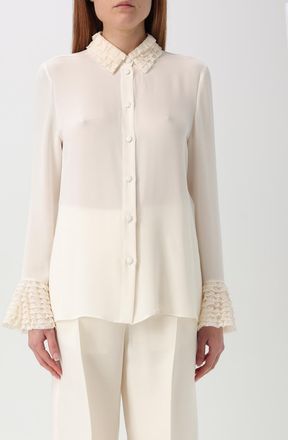 Valentino Zijden Kant Trim Blouse