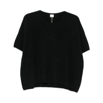 C.T. Plage Pullover girocollo in cashmere - - Knitwear - Donna - Nero - S
