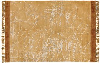 Beliani Beliani - Alfombra De Viscosa Naranja Blanco 160 X 230 Cm Algod&oacute;n Flecos Moderno Hanli