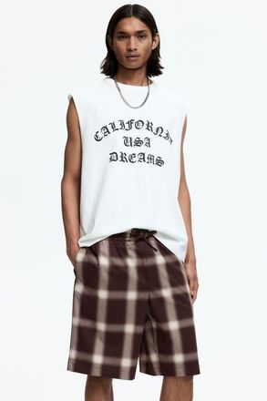H&M Loose Fit Shorts in Dark Brown/plaid at Nordstrom, Size X-Large