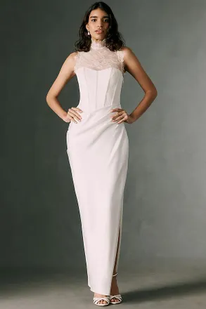 BHLDN Lace Bustier Maxi Dress