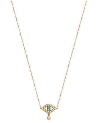 Gabi Rielle 14K Over Silver Cz Mini Evil Eye Necklace